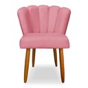 Ver imagem 1 de Cadeira de Jantar Pétala Estofada Pés Palito Veludo Rosa - Montanaris Decor