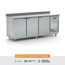 Ver imagem 2 de Balcão de Serviço Cozinha 2m Ar Forçado 0 a 5ºc Interno Externo Inox 430 Bsrcoz 2000 220v
