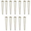 Ver imagem 1 de Kit 12 Pés de Metal 60 CM Hairpin Legs Mesa de Canto Aparador Dourado