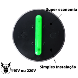 EcoLight Luminária Econômica - Base Preta Verde - 220V - 2