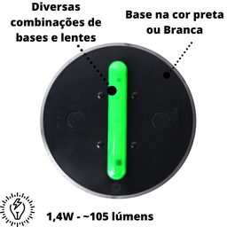 EcoLight Luminária Econômica - Base Preta Verde - 220V - 3