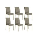 Ver imagem 1 de Kit 6 Cadeiras Sala Jantar Wave 1754 6 Un Dourado/linho Bamboo/courano Bamboo/noce - Carraro