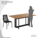 Ver imagem 5 de Conjunto Sala de Jantar Mesa 160x90cm Base Pérola Tampo MDF Malibu Preto/Fosco/Cinamomo