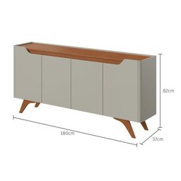 Buffet Atenas 4 Portas Off Cor:off White/naturalle - 4