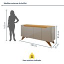 Ver imagem 6 de Buffet Atenas 4 Portas 180 cm Off White/Naturalle - Mavaular