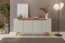 Ver imagem 2 de Buffet Atenas 4 Portas 180 cm Off White/Naturalle - Mavaular