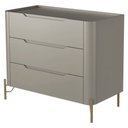 Ver imagem 4 de Cômoda para Quarto Closet Orgânica 3 Gavetas Pés Industrial Dourado Bliss I03 Grigio - Lyam Decor