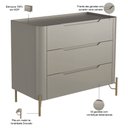 Ver imagem 2 de Cômoda para Quarto Closet Orgânica 3 Gavetas Pés Industrial Dourado Bliss I03 Grigio - Lyam Decor