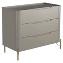Ver imagem 1 de Cômoda para Quarto Closet Orgânica 3 Gavetas Pés Industrial Dourado Bliss I03 Grigio - Lyam Decor