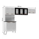 Ver imagem 3 de Cozinha de Aço Compacta Mirage 9 Portas com Vidro Branco/preto - Telasul