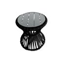 Ver imagem 1 de Mesa de Centro Sol em Corda Náutica e Base em Alumínio Cinza 70cm Preta