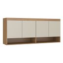 Ver imagem 1 de Armário Modulado Aéreo para Quarto 4 Portas 2 Nichos Carvalho