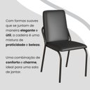 Ver imagem 7 de Conjunto Sala de Jantar Mesa 160x90cm Base Pérola Tampo MDF com Vidro Malibu Preto/Fosco/Grafite