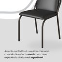 Ver imagem 6 de Conjunto Sala de Jantar Mesa 160x90cm Base Pérola Tampo MDF com Vidro Malibu Preto/Fosco/Grafite