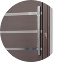 Ver imagem 3 de Porta Alumínio Lambril c/Friso c/Puxador D.Marrom Corten 90 Brimak