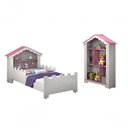 Ver imagem 4 de Conjunto de Quarto Princesa com Cama, Estante e Colchão Branco/rosa - Vitamov