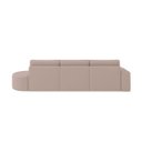 Ver imagem 3 de Sofá Orgânico com Chaise e Puff 03 Lugares com Molas Ensacadas no Assento Tecido Bouclé Bege 3,15m
