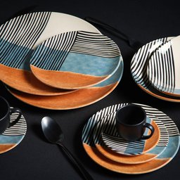 CONJUNTO C/ 6 XÍCARAS DE CHÁ C/ 6 PIRES COUP ABSTRATA 260ml - 2