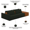Ver imagem 4 de Sofá Ilha Modular para Sala 232cm com Puff Dublin K01 Veludo Verde Sintético Caramelo - Lyam Decor