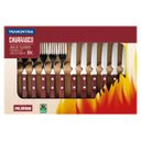 Ver imagem 1 de Jogo de Talheres Churrasco Aço Inox com Cabo Vermelho Polywood 12 Pçs Tramontina Tramontina Churrasc