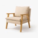 Ver imagem 2 de Kit 2 Poltronas Decorativas Efata Madeira Maciça Linho Bege Claro