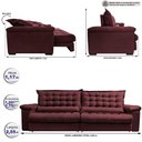 Ver imagem 2 de Sofá Retrátil e Reclinável 2,55m Molas Ensacadas Cama inBox Big Space com Bordado 3D Velusoft