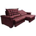 Ver mais imagens de Sofá Retrátil e Reclinável 2,55m Molas Ensacadas Cama inBox Big Space com Bordado 3D Velusoft