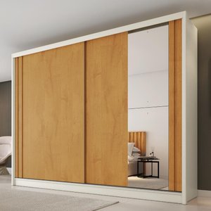 Guarda Roupa Monterey com Portas de Correr 1 Espelho 100% Mdf – Mademarcs