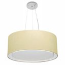 Ver imagem 1 de Lustre Pendente Cilíndrico Duplo Vivare Md-4124 Cúpula em Tecido 50x25cm - Bivolt - Algodão Crú - Bi