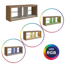 Rack para Tv até 55 Polegadas com 2 Prateleiras em Vidro e Iluminação em Led Rgb - 12