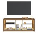 Ver imagem 5 de Rack para TV até 55 Polegadas com LED 136cm 2 Prateleiras em Vidro Marrom