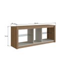 Ver imagem 4 de Rack para TV até 55 Polegadas com LED 136cm 2 Prateleiras em Vidro Marrom