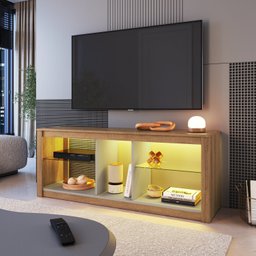 Rack para Tv até 55 Polegadas com 2 Prateleiras em Vidro e Iluminação em Led Rgb - 7