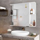 Ver imagem 1 de Espelheira para Banheiro Armário Suspenso Nilo Branco