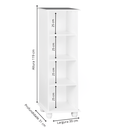 Ver imagem 4 de Estante Sevilha para Livros de Madeira 3 Prateleiras - Branco Laca