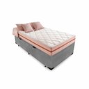 Ver imagem 1 de Cama Box Baú Solteiro 88 Suede Cinza com Colchão Pillow Angel Molas Ensacadas 63x88x188