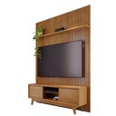 Ver imagem 3 de Kit Painel e Bancada Milo Piso-Teto 180cm MDP Cumaru Pallazio