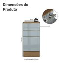 Ver imagem 2 de Balcão de Cozinha 40 Cm 3 Gavetas Rustic/cinza Lux Madesa Rustic/cinza