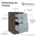 Ver imagem 3 de Balcão de Cozinha 40 Cm 3 Gavetas Rustic/cinza Lux Madesa Rustic/cinza
