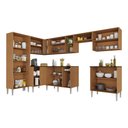 Ver imagem 4 de Armário Cozinha Modulada Completa de Canto 432,5cm Pequim Pop Multimóveis Mp3774 Madeirado/preto