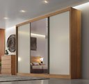 Ver imagem 2 de Guarda Roupa Casal 1 Porta Espelhada 6 Gavetas 100%mdf Diamond Cumaru Fendi - Novo Horizonte