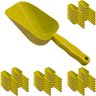 48x Pá Colher Dosadora para Gelo Pegador Cereais Ração Grãos - Amarelo - 1