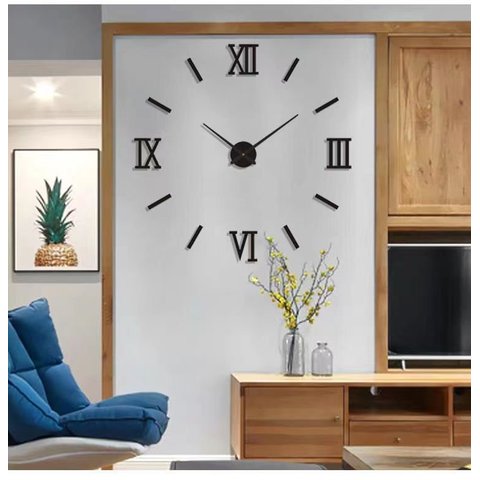 Relógio de Parede Gigante Alg Romanos - Preto