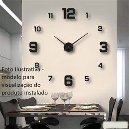 Relógio de Parede Gigante Alg Romanos - Preto - 5