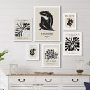 Ver imagem 1 de Composição 6 Quadros Obras Matisse- Preto e Branco - com Vidro:madeira Branca