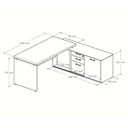 Ver imagem 4 de Mesa em L 1,50m Armário Lateral 3 Gavetas Pé Painel Ng Pr F5 Cor:nogal com Preto