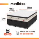 Ver imagem 3 de Cama Box Baú Queen Molas Ensacadas Orion 158x198x73cm Herval - Suporta até 150 kg por Pessoa
