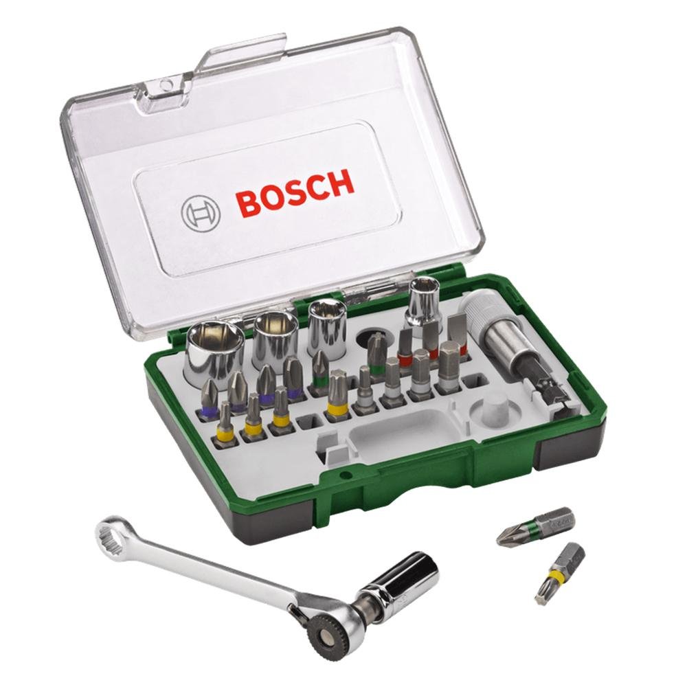 Jogo de Bits Profissional Bosch, 27 peças, com Chave de Catraca - 1