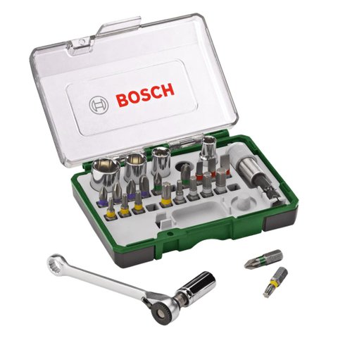 Jogo de Bits Profissional Bosch, 27 peças, com Chave de Catraca