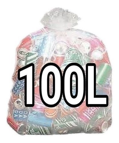 Saco de Lixo Transparente 100l Reforçado 100 Un Cor:cinza-claro